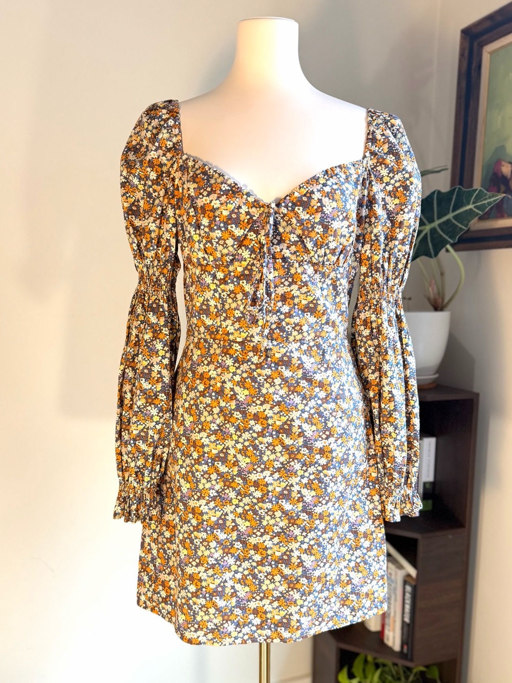 Bardot Clarissa Floral Puff-Sleeve Mini Dress